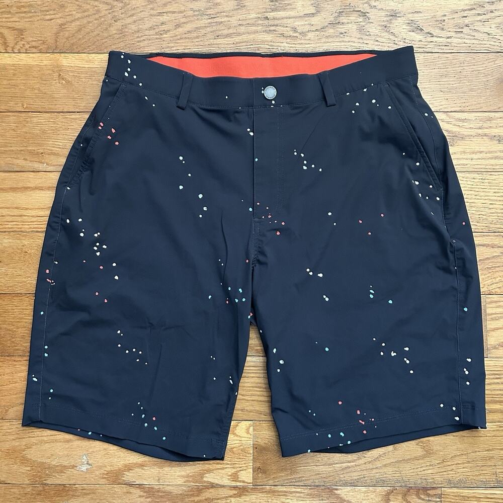 Redvanly Hanover Pull On Golf Athletic Performance Polka Dot Shorts 9” Large